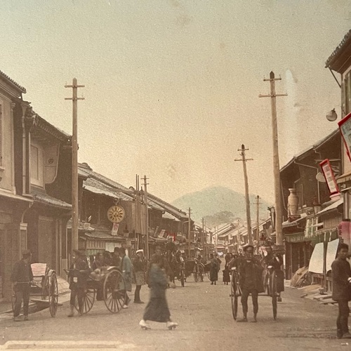 Large Format Photo of Motomachi, Kobe Hand-coloured albumen print