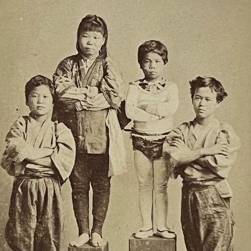 CDV of Japanese Tycoon Troupe of Acrobats Taken in Adelaide, Australia