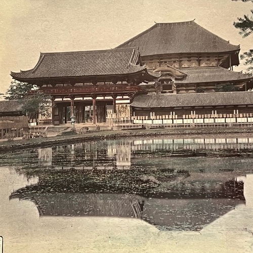 Large Format Photo of Todaiji Temple, Nara Hand-coloured albumen print